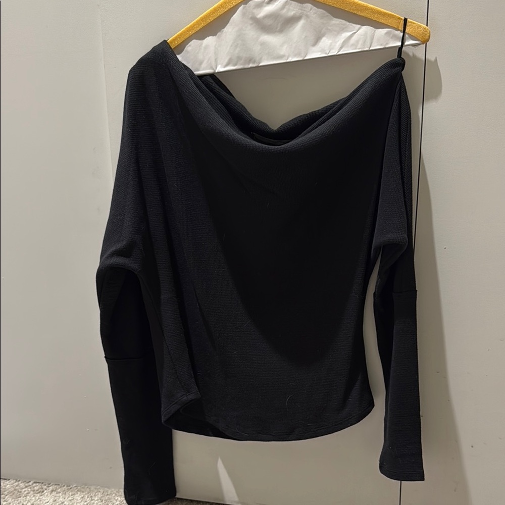 We The Free Black Textured Top